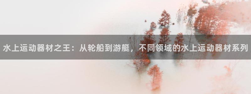 征途国际五金厂:水上运动器材之王:从轮船到游艇,不同领域的水